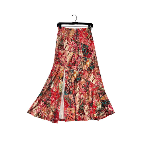 *NWT* Peruvian Connection Florissima Skirt XS  Red Pink Floral Patchwork #8354
