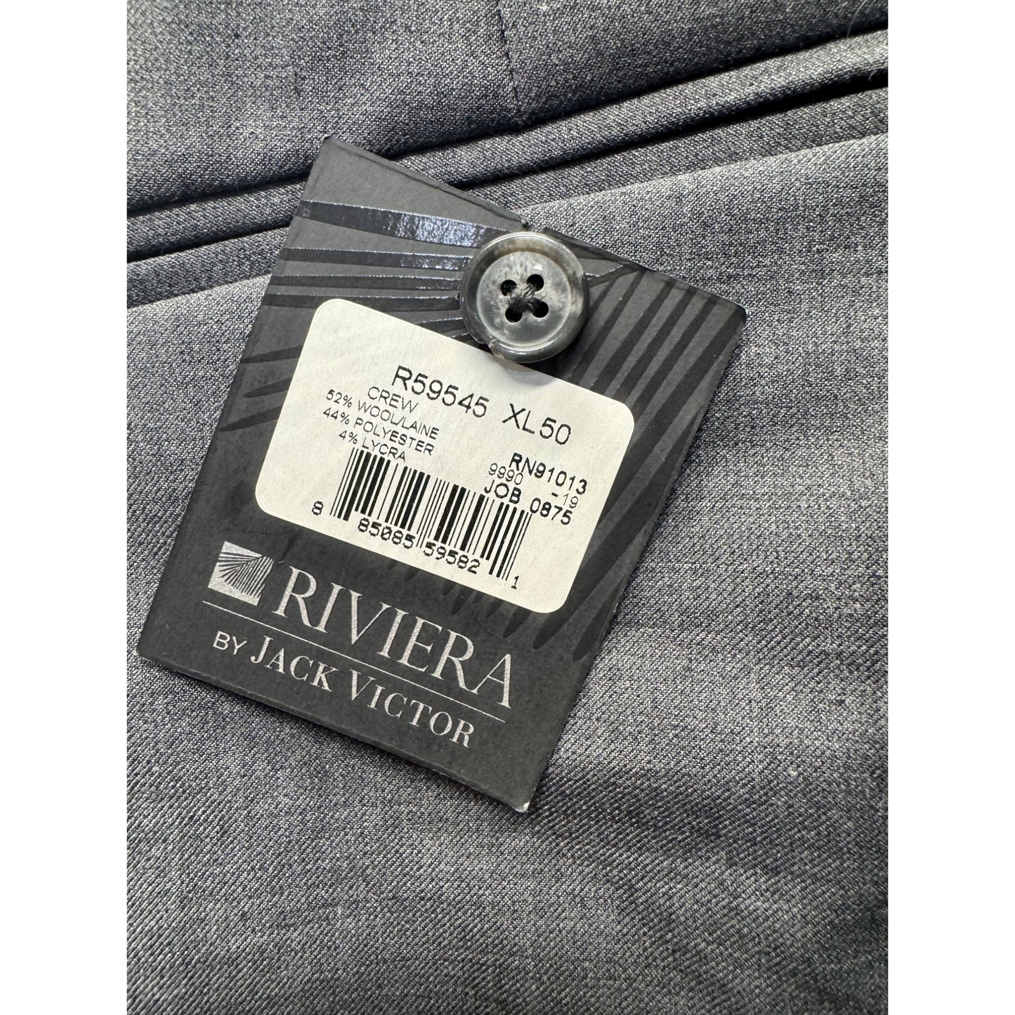 Riviera By Jack Victor Traveler Flex Tech Wool Gray Dress Pants XL #9119