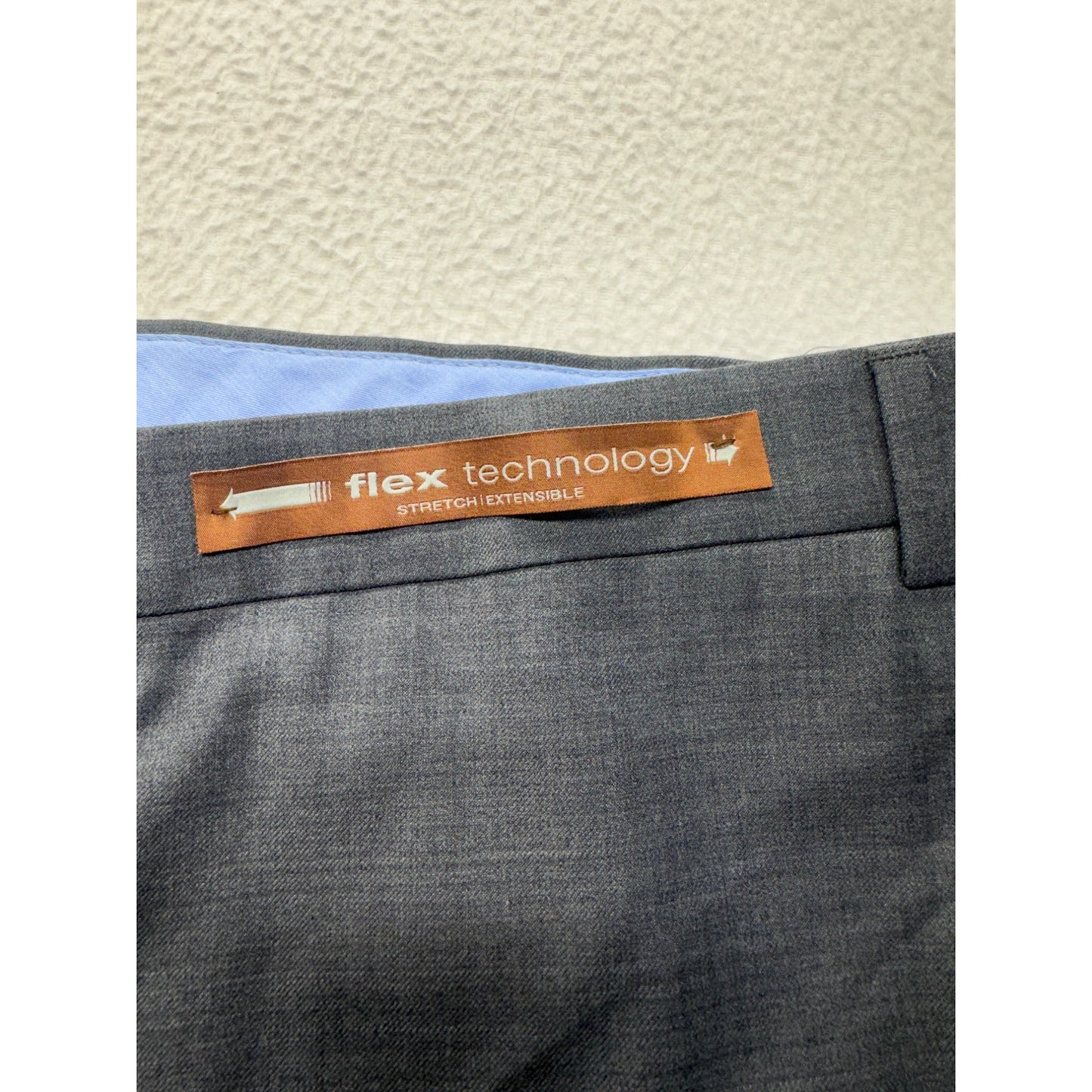 Riviera By Jack Victor Traveler Flex Tech Wool Gray Dress Pants XL #9119