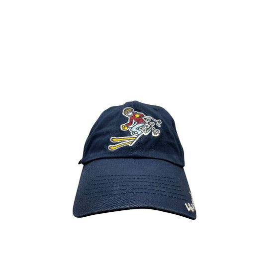 Life Is Good Navy Blue Cotton Ski Embroidered Adjustable Baseball Cap #9740