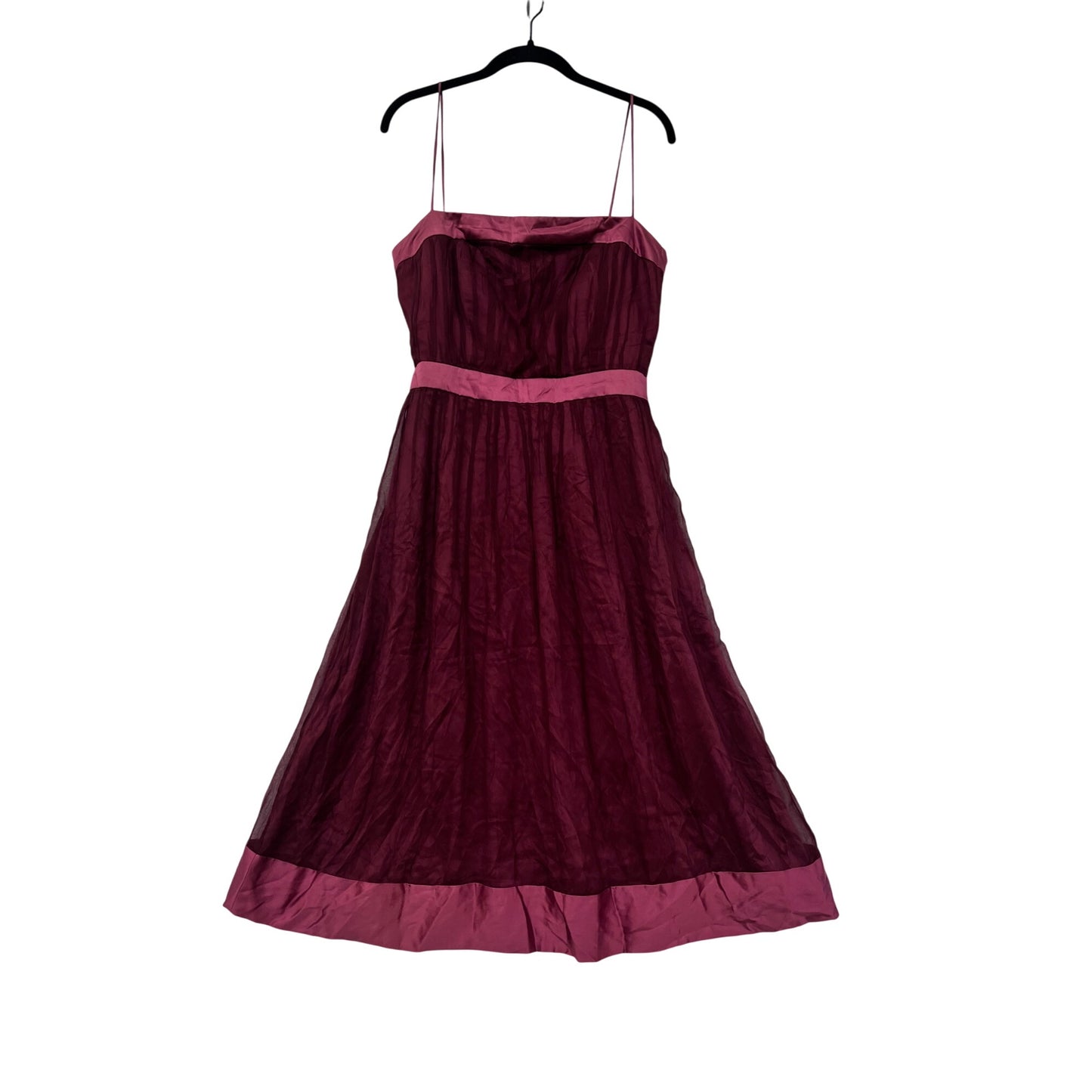 Jenny Yoo Womens Burgundy & Pink Silk Dress Size 8 #8796