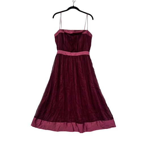 Jenny Yoo Womens Burgundy & Pink Silk Dress Size 8 #8796