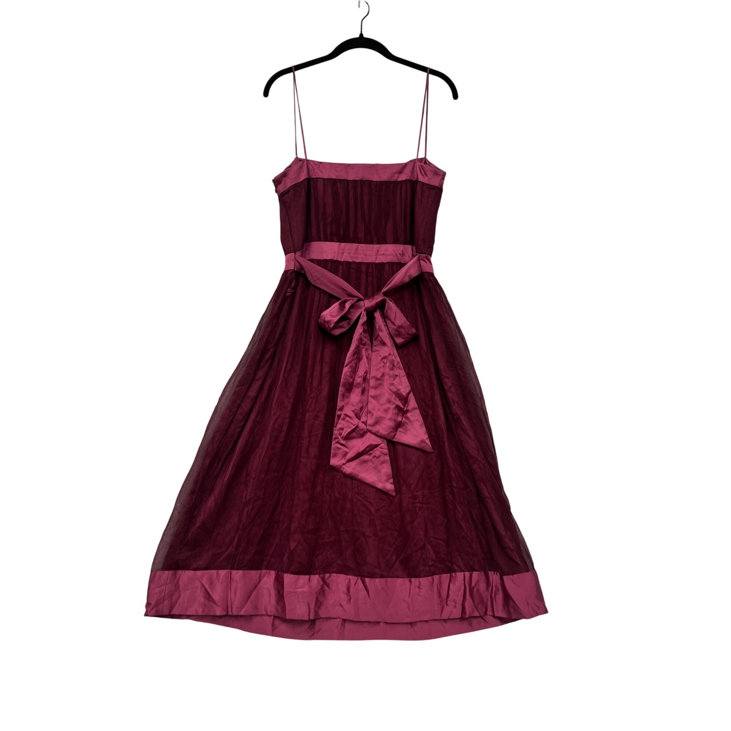 Jenny Yoo Womens Burgundy & Pink Silk Dress Size 8 #8796