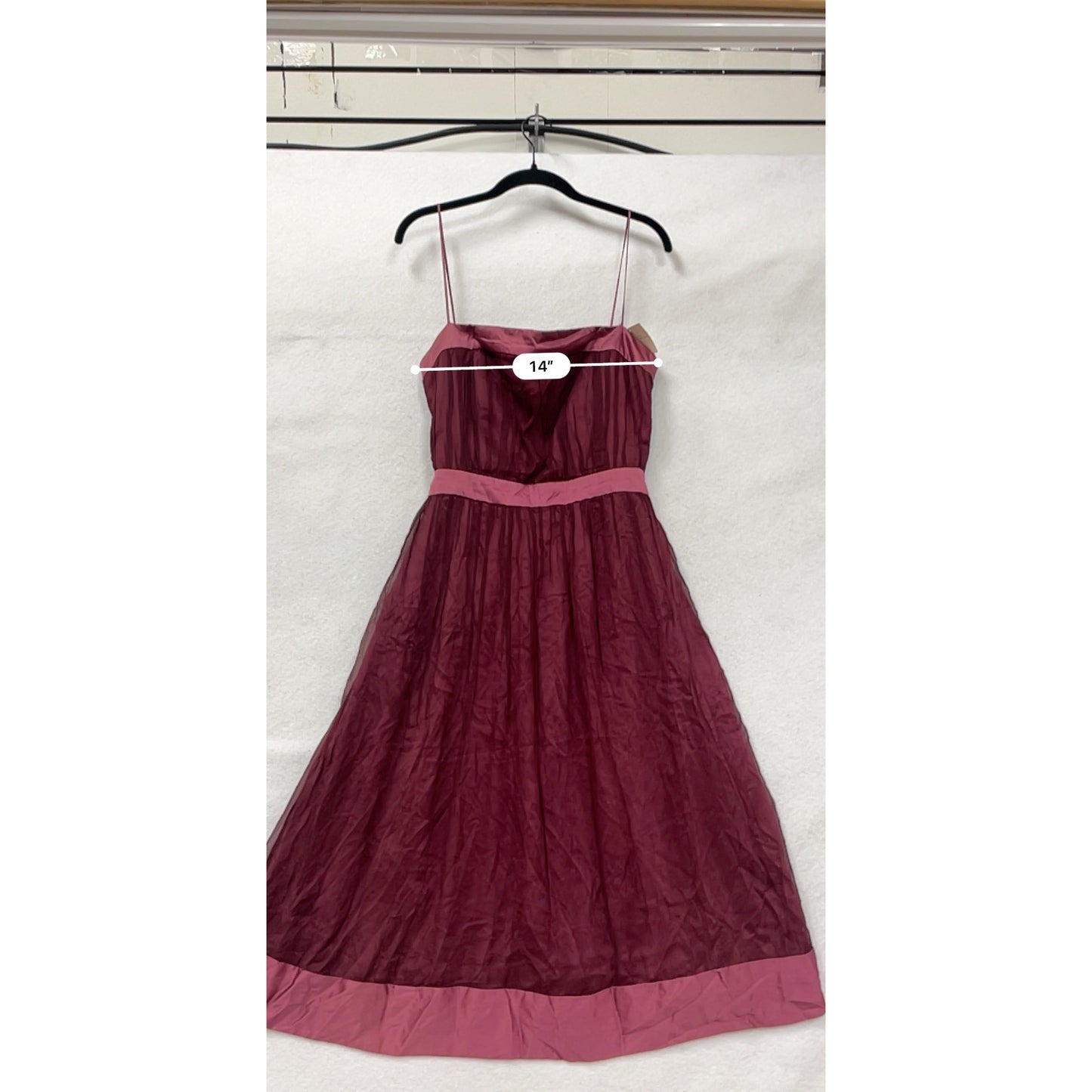Jenny Yoo Womens Burgundy & Pink Silk Dress Size 8 #8796