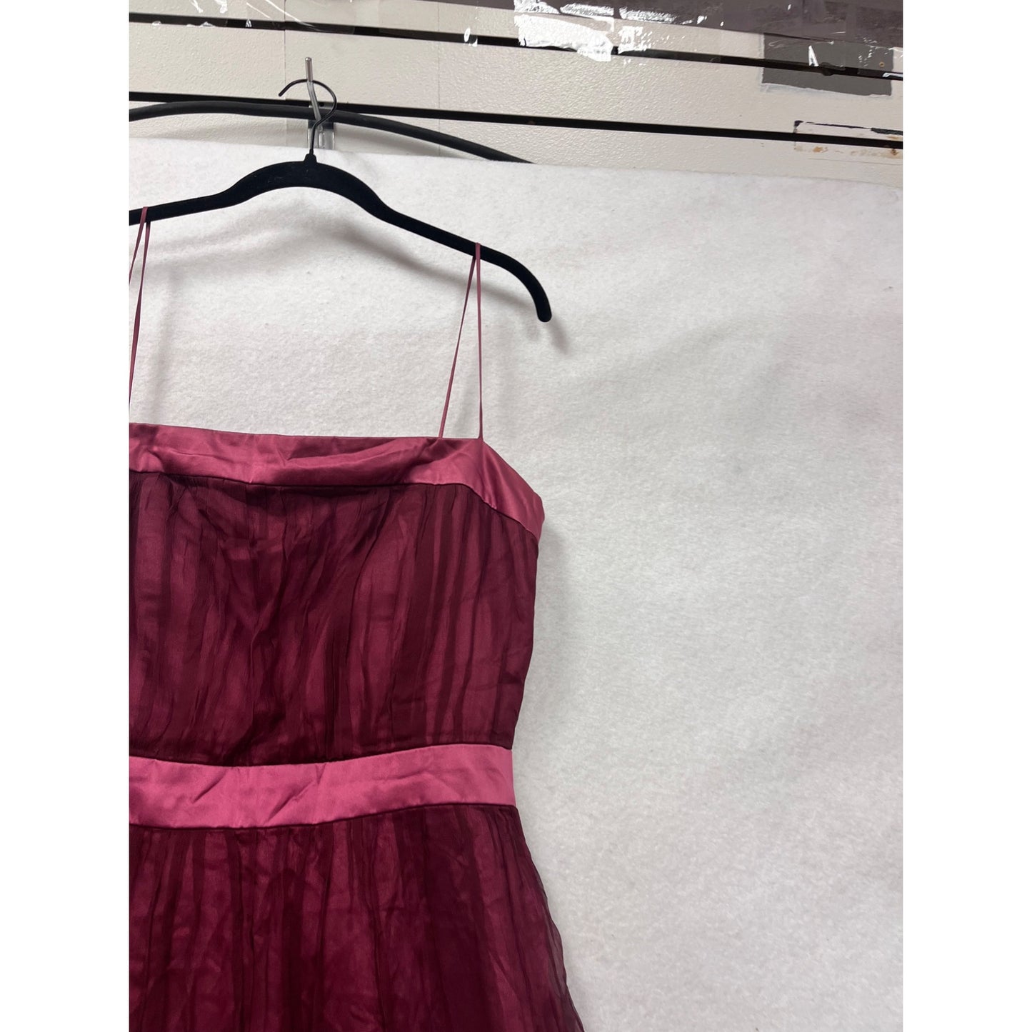 Jenny Yoo Womens Burgundy & Pink Silk Dress Size 8 #8796