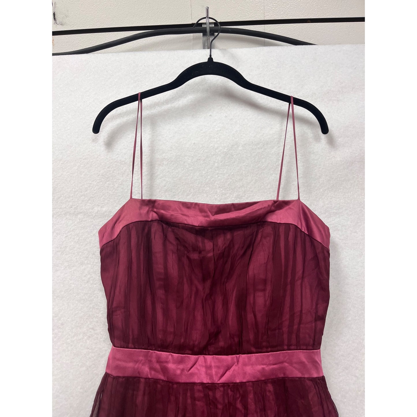 Jenny Yoo Womens Burgundy & Pink Silk Dress Size 8 #8796
