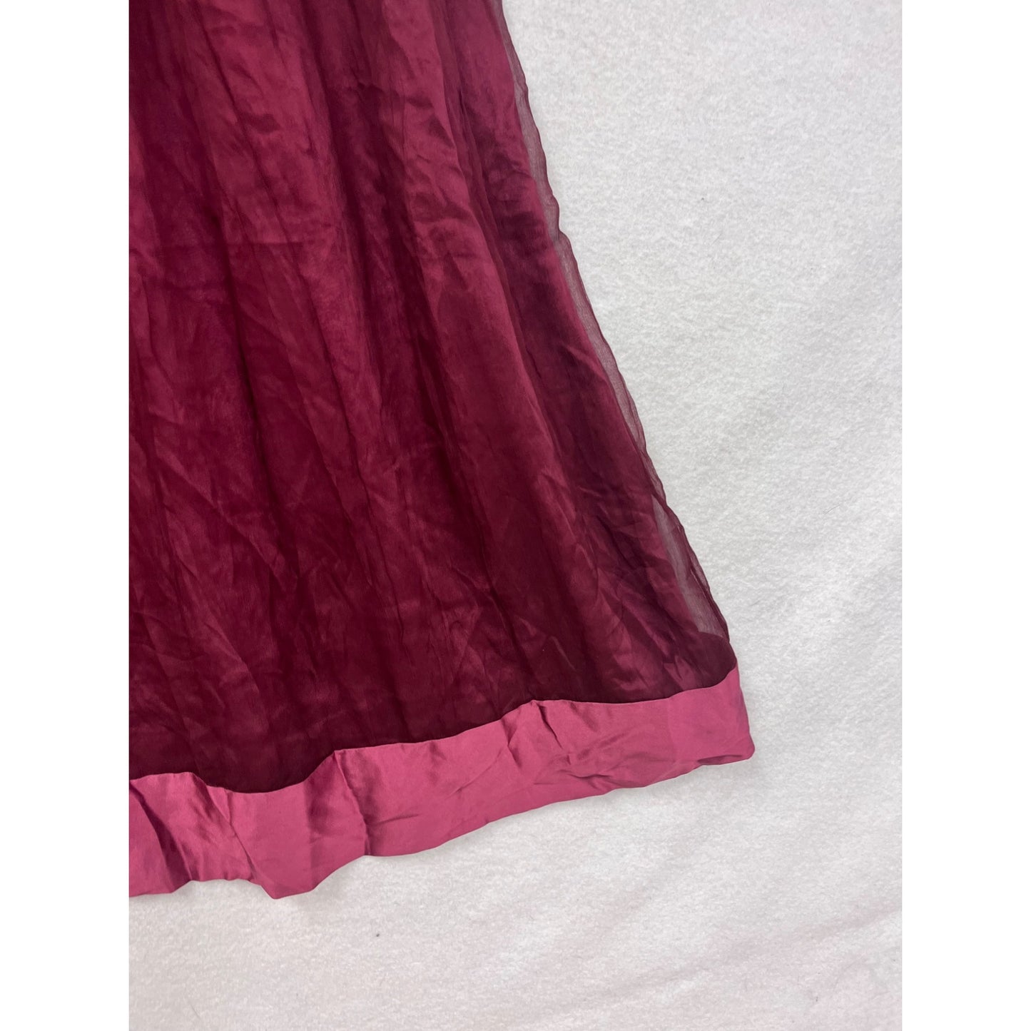 Jenny Yoo Womens Burgundy & Pink Silk Dress Size 8 #8796