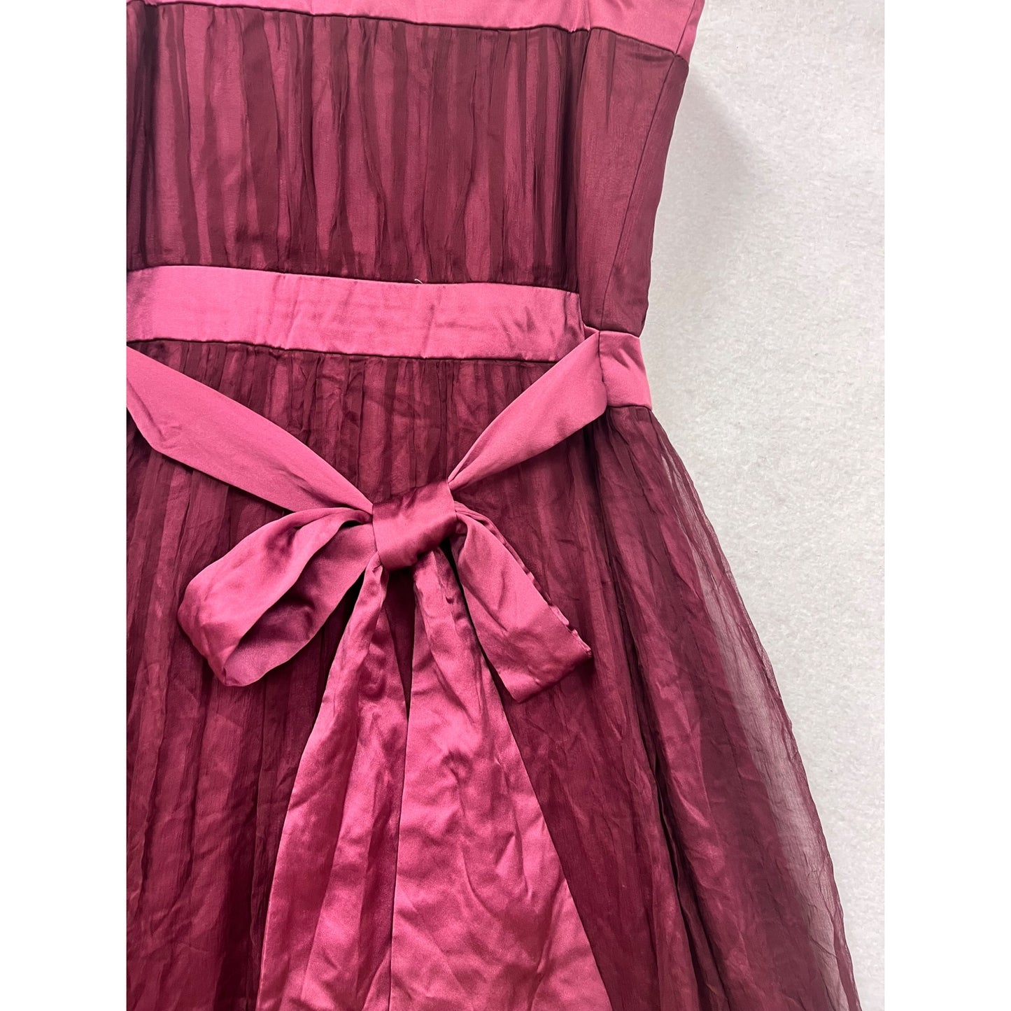 Jenny Yoo Womens Burgundy & Pink Silk Dress Size 8 #8796