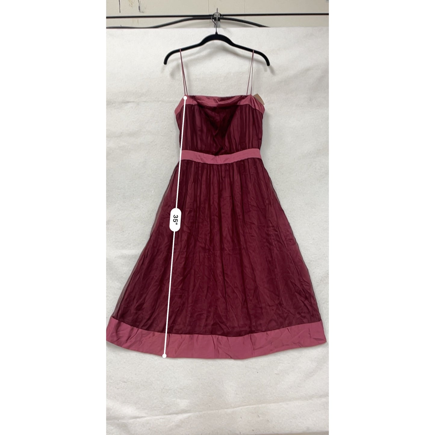 Jenny Yoo Womens Burgundy & Pink Silk Dress Size 8 #8796