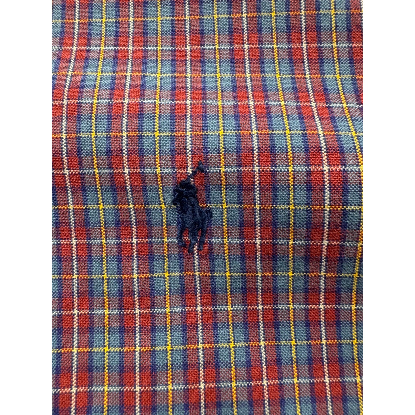 Ralph Lauren Red & Blue Plaid Button-Down Shirt L 100% Cotton #9286