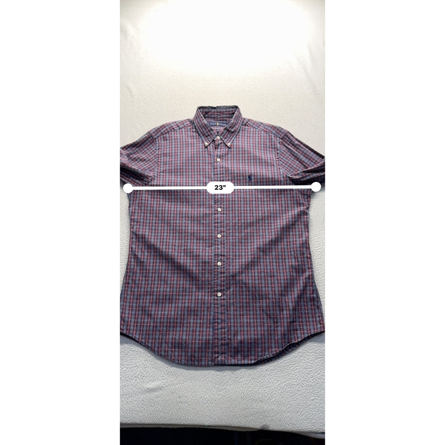 Ralph Lauren Red & Blue Plaid Button-Down Shirt L 100% Cotton #9286