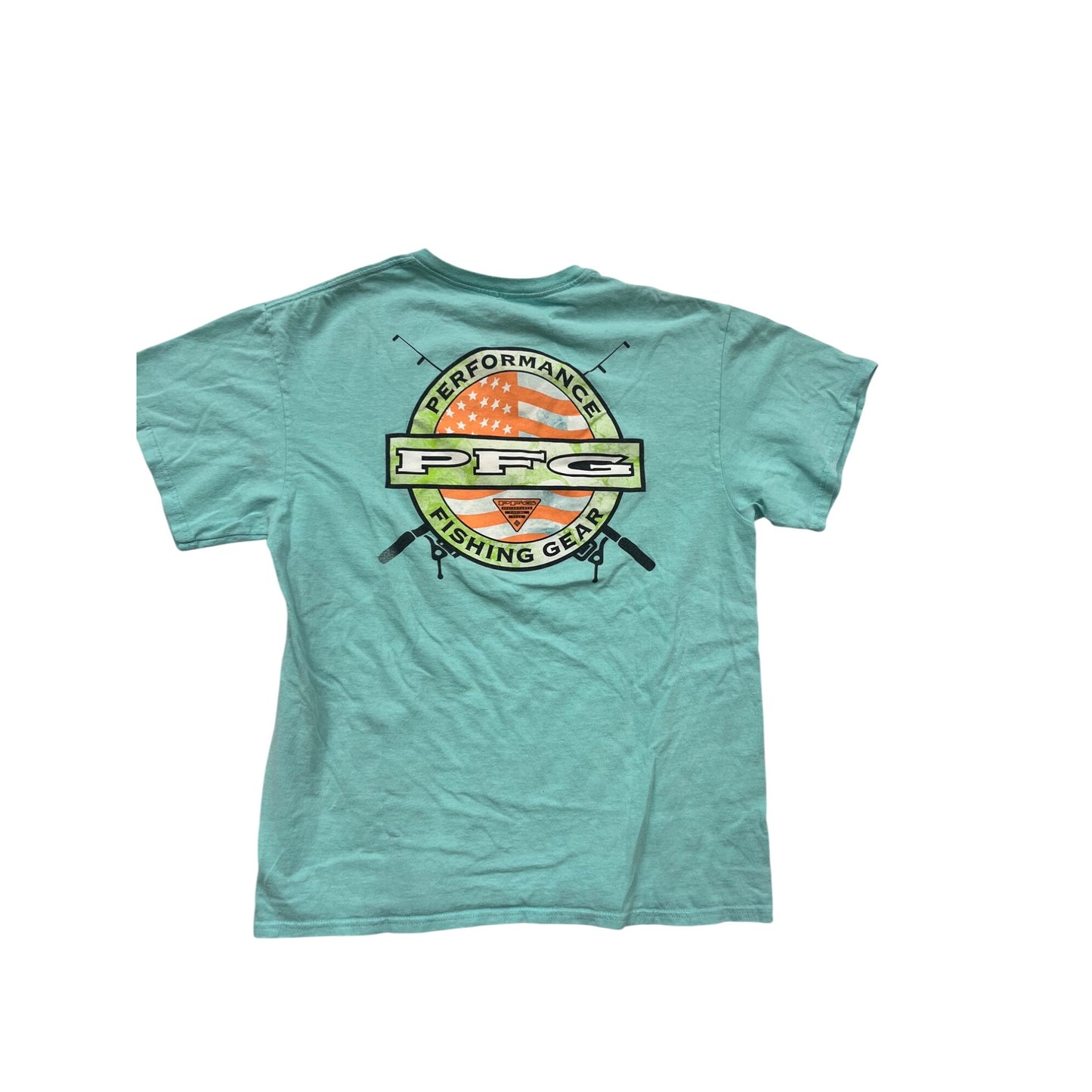 Columbia PFG Fishing Gear Mint Green T-Shirt Size L #185A