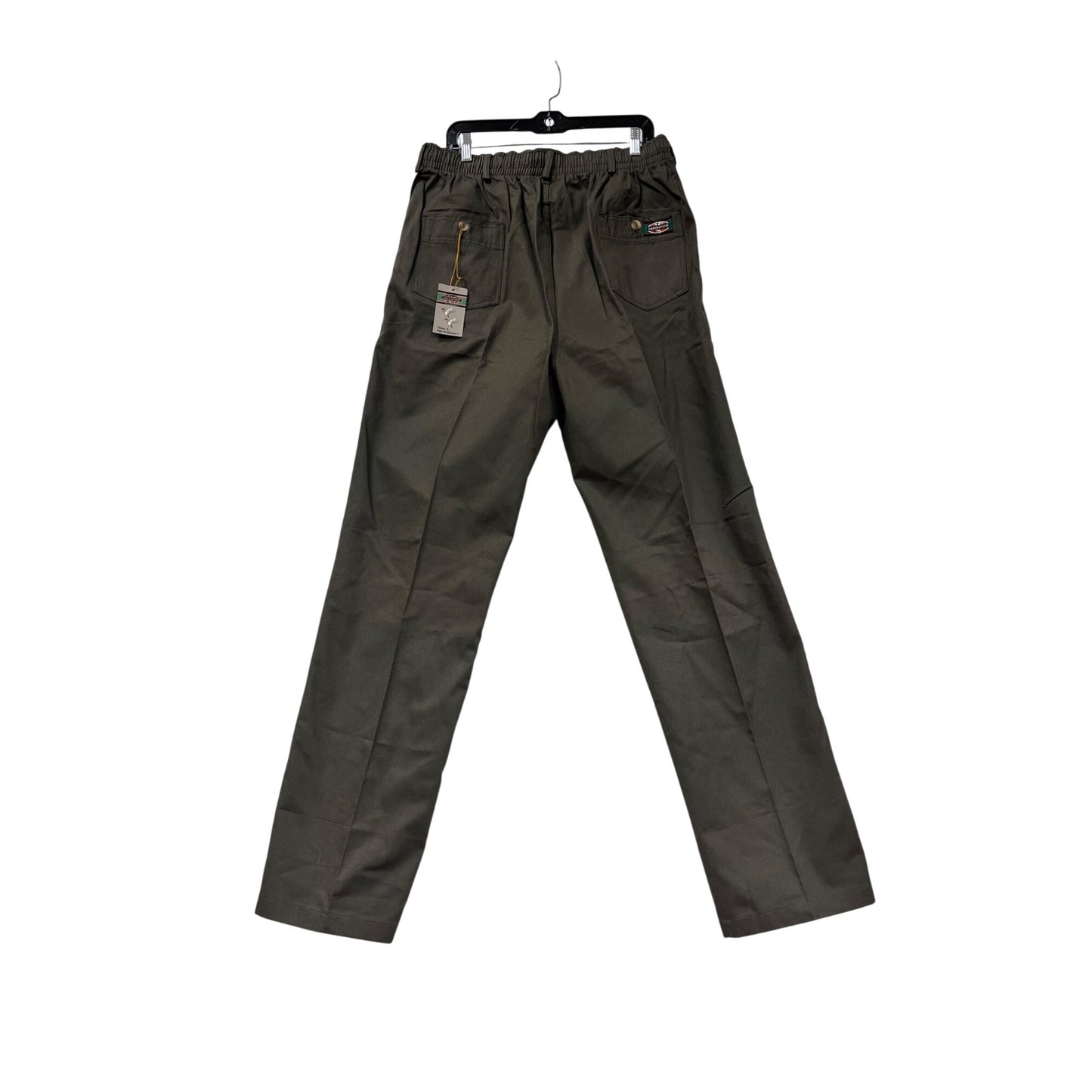 Mens 40 Tall Olive Creekwood Casual Pants 100% Cotton Elastic Waist New With Tags #6857