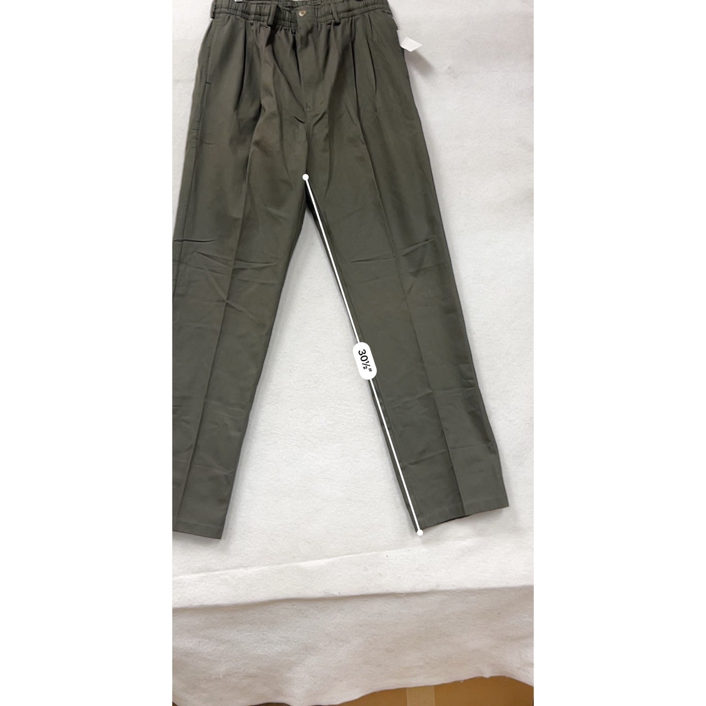 Mens 40 Tall Olive Creekwood Casual Pants 100% Cotton Elastic Waist New With Tags #6857