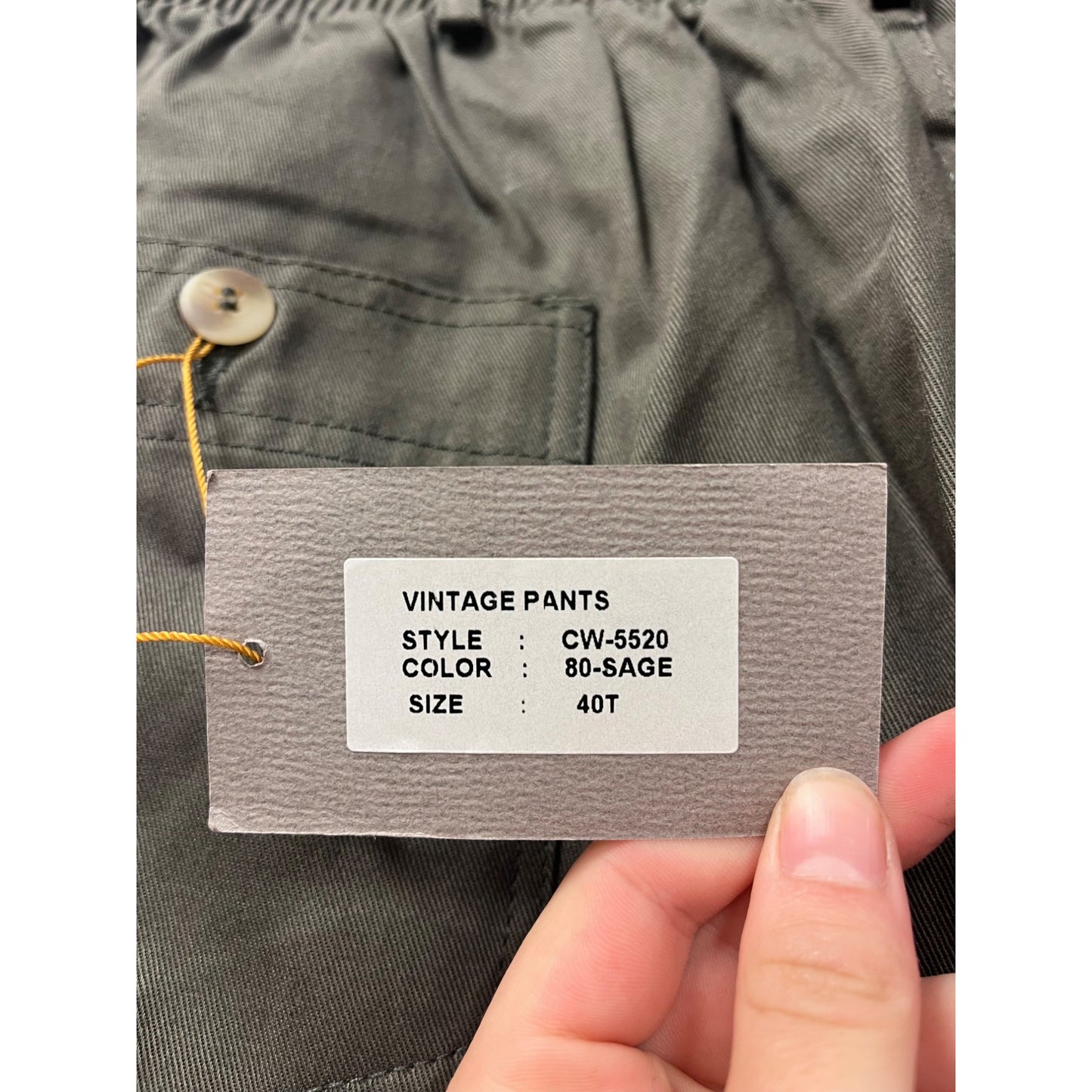 Mens 40 Tall Olive Creekwood Casual Pants 100% Cotton Elastic Waist New With Tags #6857