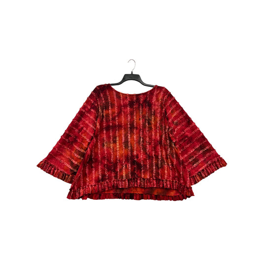 Red & Orange Ruffled Long Sleeve Top Size 3 #8307