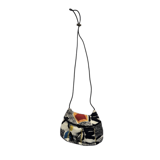 Geometric Abstract Print Crossbody Bag With Zip Closure #48B