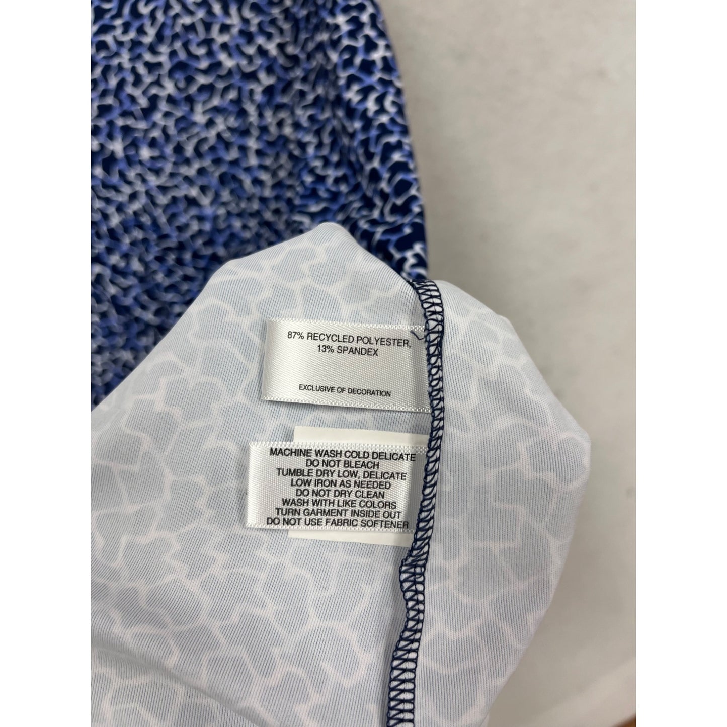 Annika Sleeveless Golf Shirt Blue & White Pattern M #646A