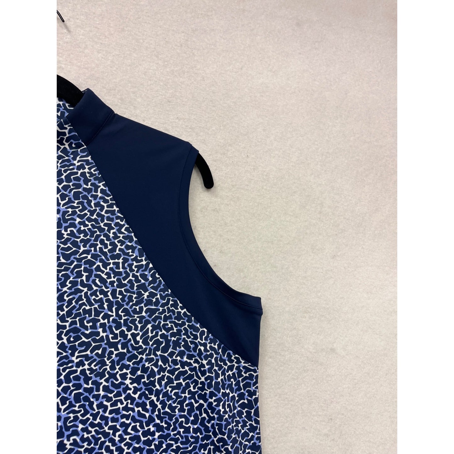 Annika Sleeveless Golf Shirt Blue & White Pattern M #646A