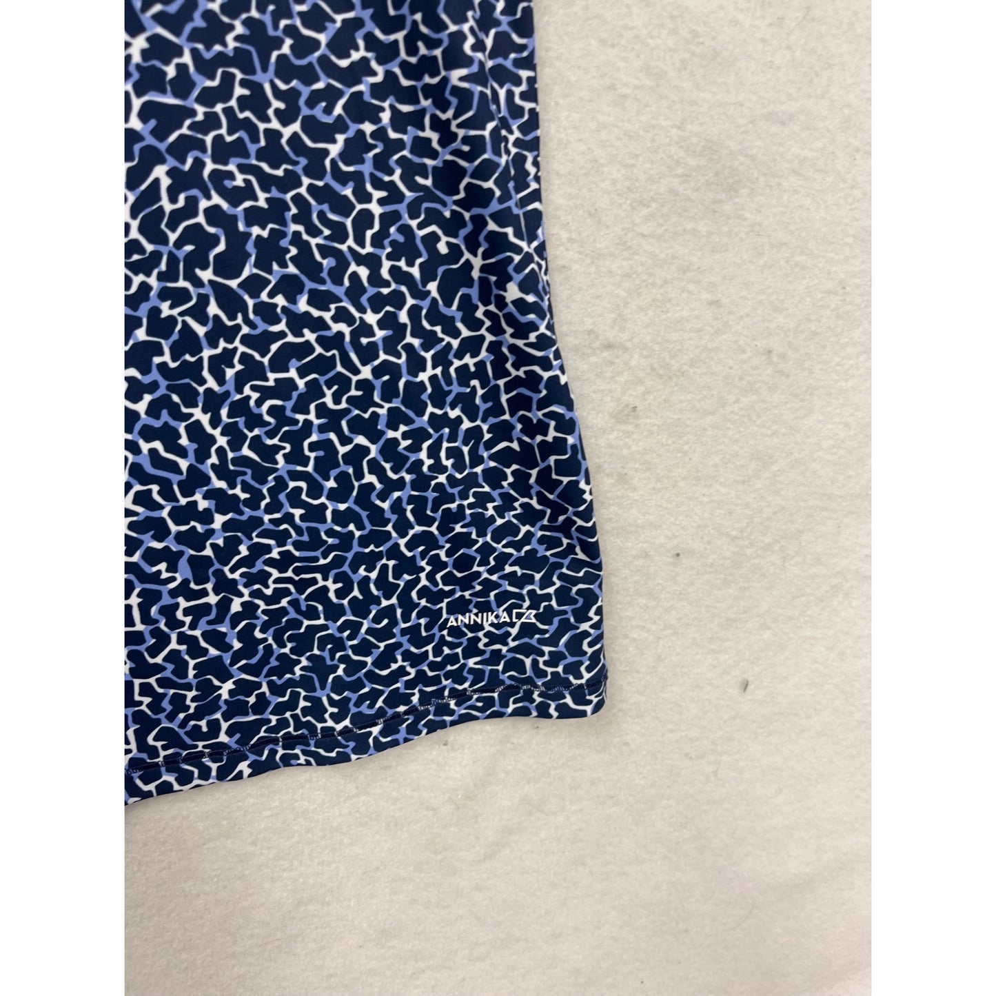 Annika Sleeveless Golf Shirt Blue & White Pattern M #646A