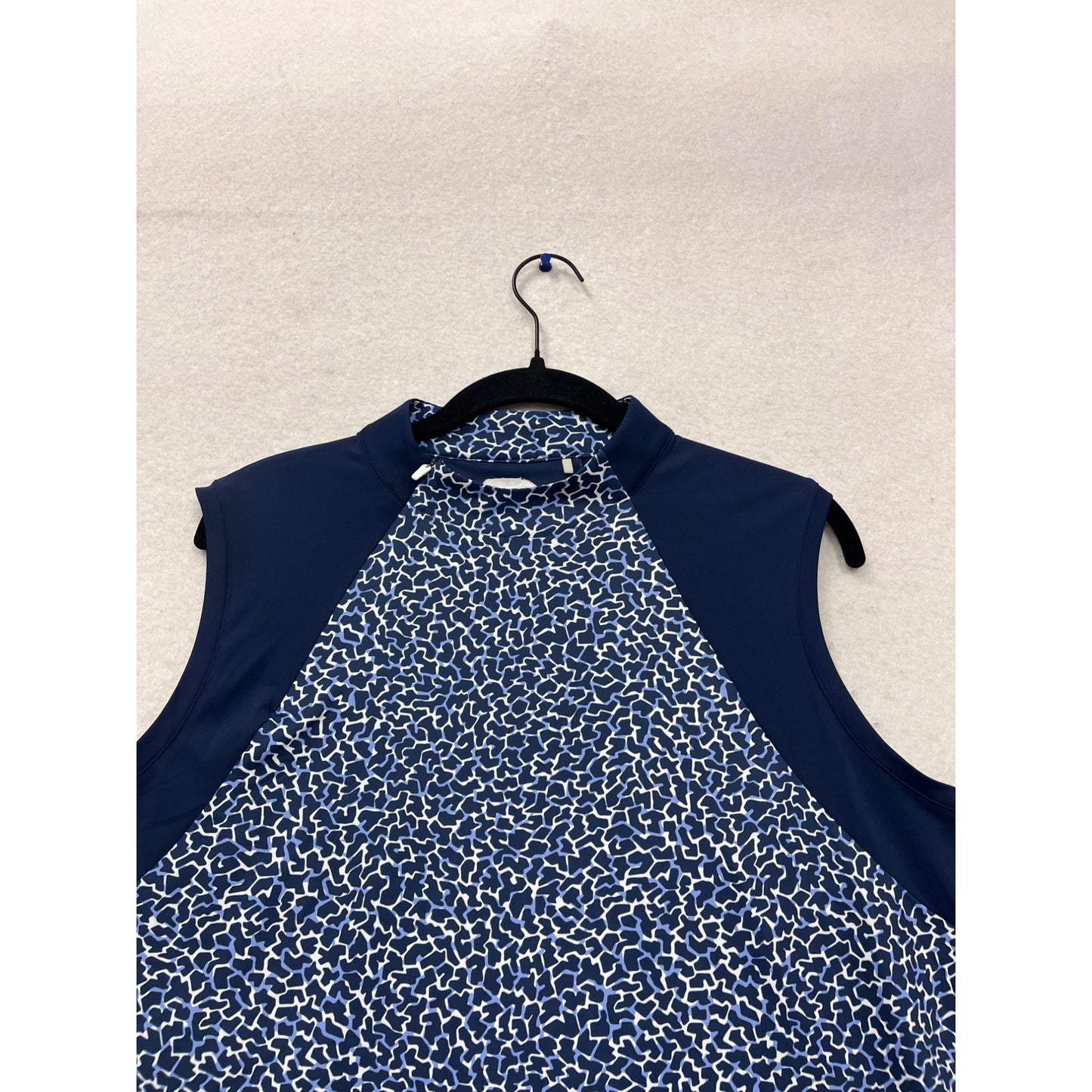 Annika Sleeveless Golf Shirt Blue & White Pattern M #646A