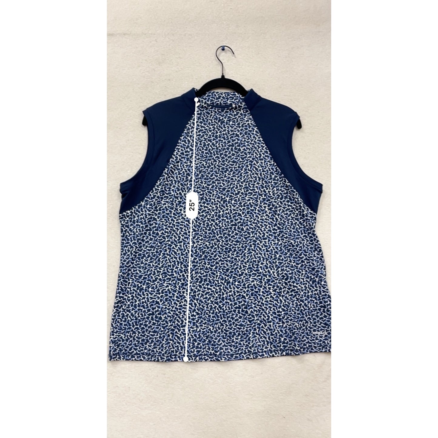 Annika Sleeveless Golf Shirt Blue & White Pattern M #646A