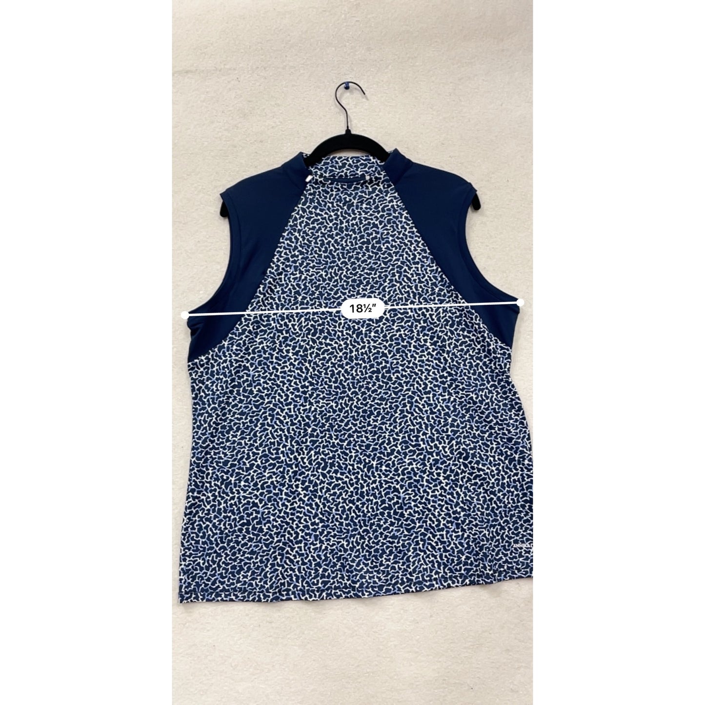 Annika Sleeveless Golf Shirt Blue & White Pattern M #646A