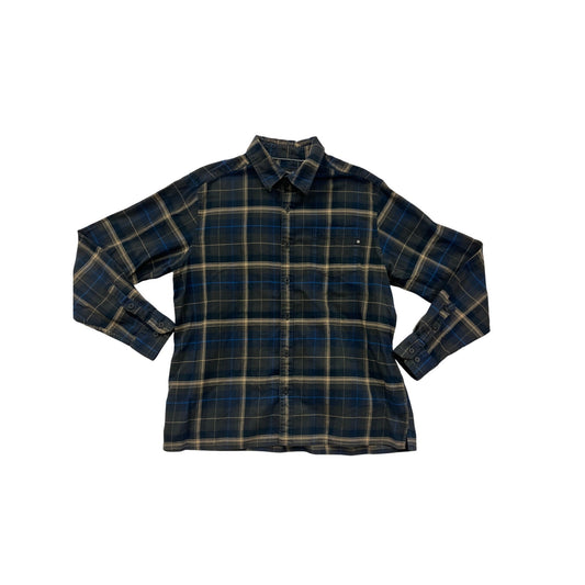 Marmot Mens XL Blue & Beige Plaid Organic Cotton Button-Up Shirt #6610