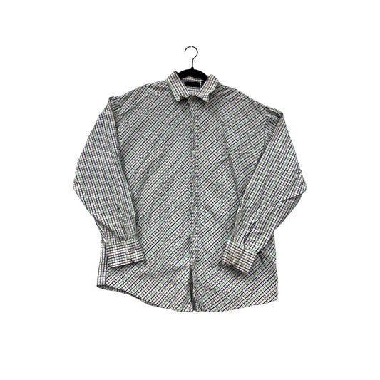 Mens Southpole Plaid Button-Up Shirt 2XL Green & Blue Checkered Long Sleeve #6915