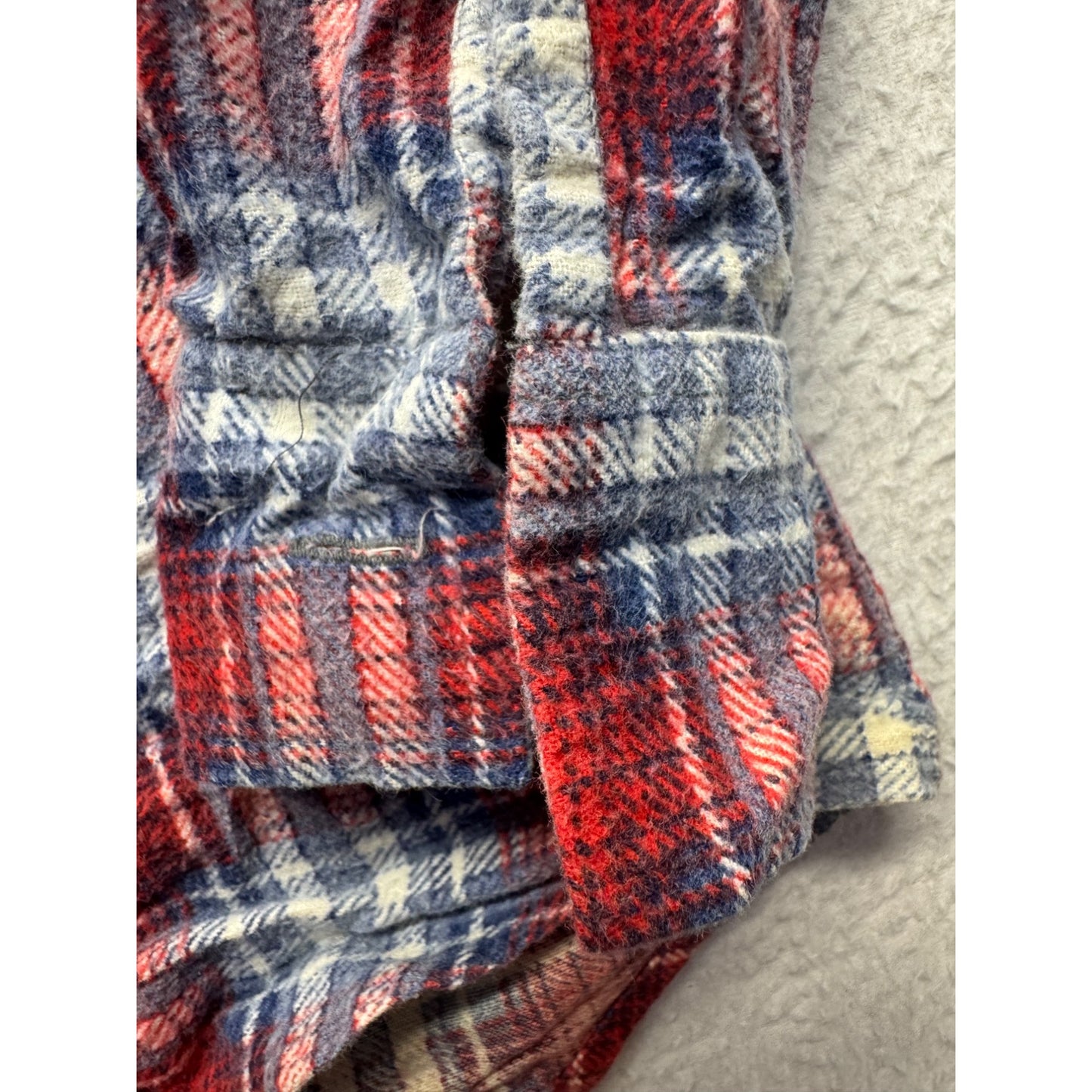 Vintage Value Line Boys Plaid Flannel Shirt Size 8 Red/Blue Cotton  #7970