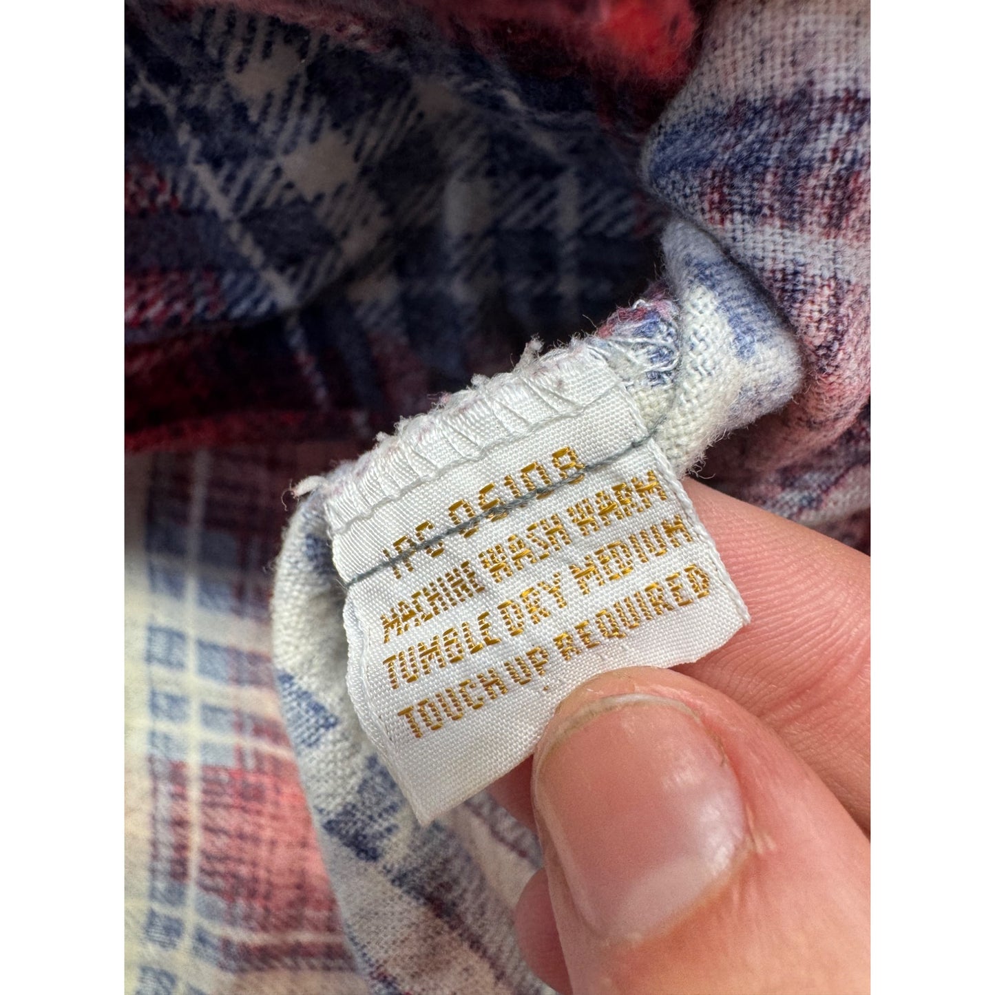 Vintage Value Line Boys Plaid Flannel Shirt Size 8 Red/Blue Cotton  #7970