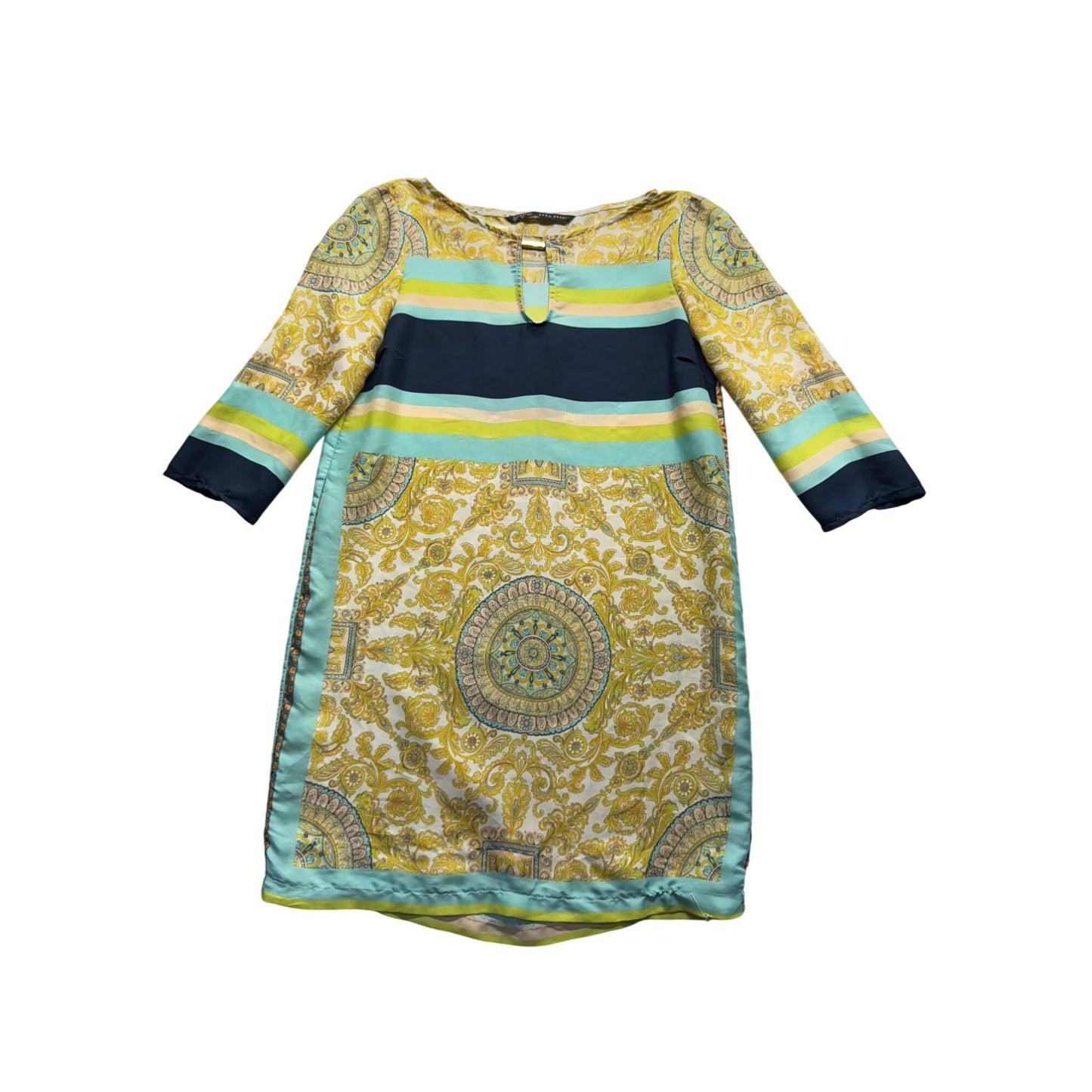 Zara Basic Multicolor Dress Boho Paisley Print - Size M #9159
