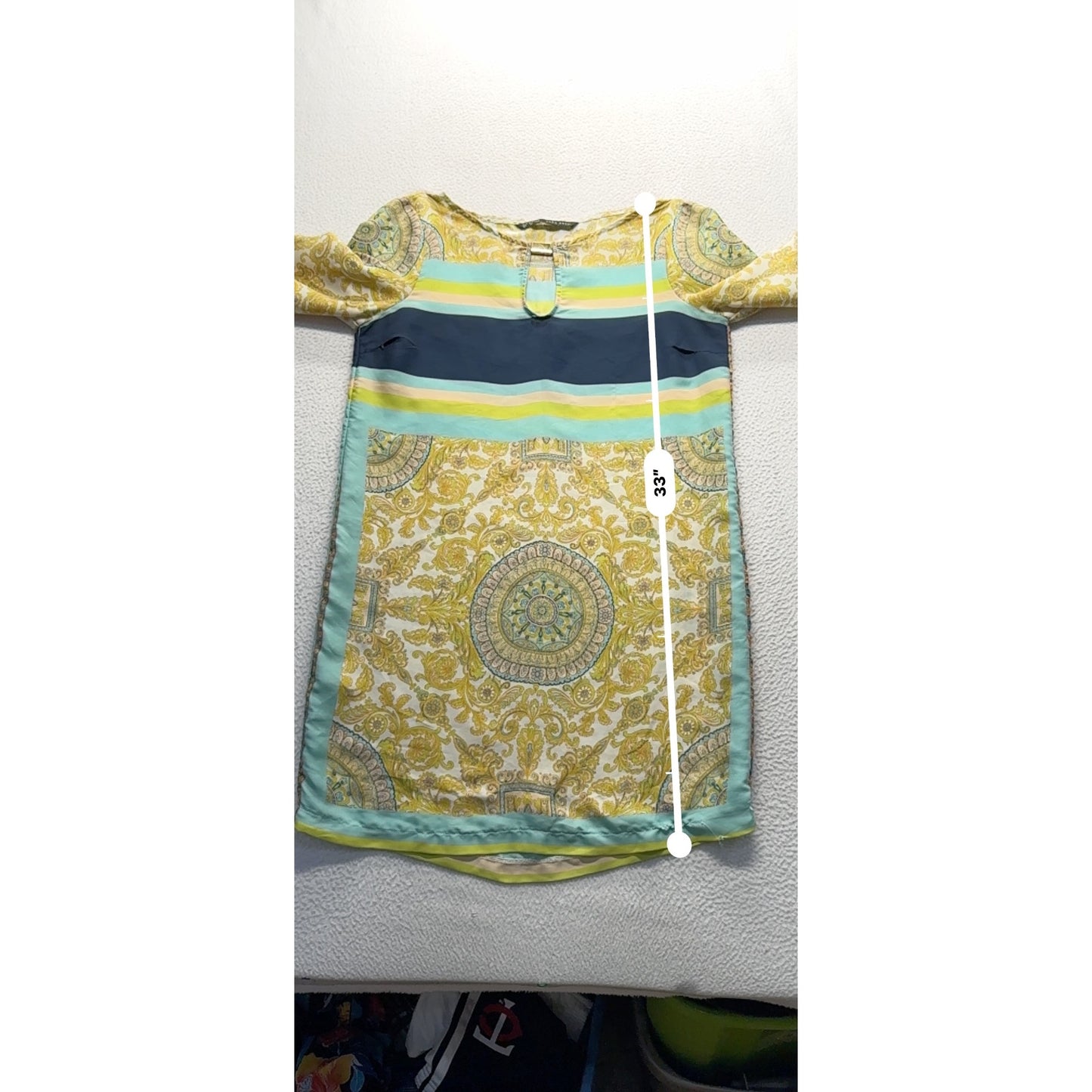 Zara Basic Multicolor Dress Boho Paisley Print - Size M #9159