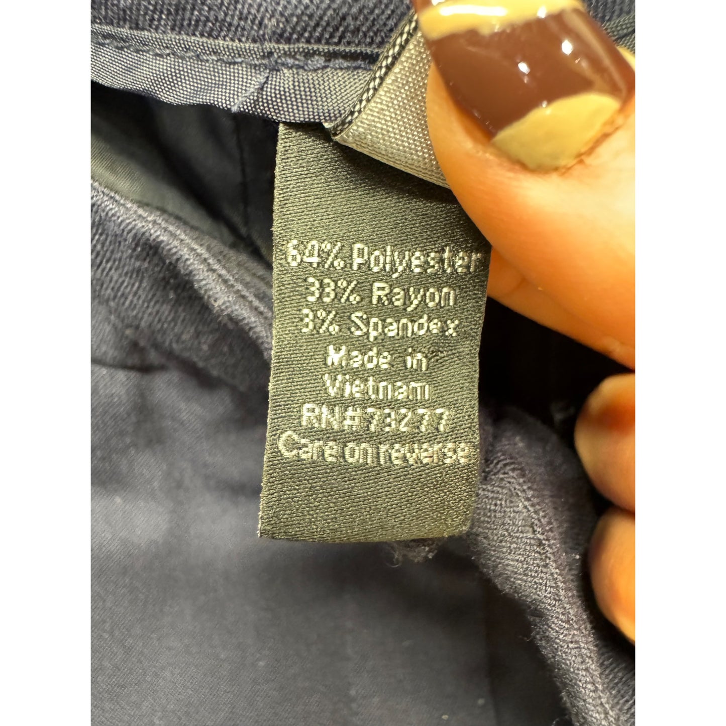 Apt. 9 Navy Blue Straight Leg Pants Size 4 Polyester Blend #210B