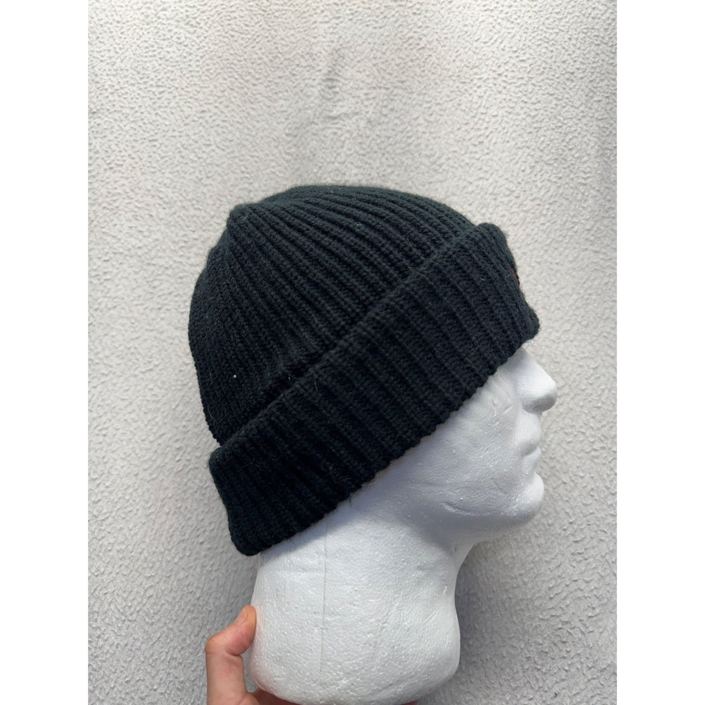 Master Embroidered Black Ribbed Knit Beanie Hat Warm Winter Cap #9756