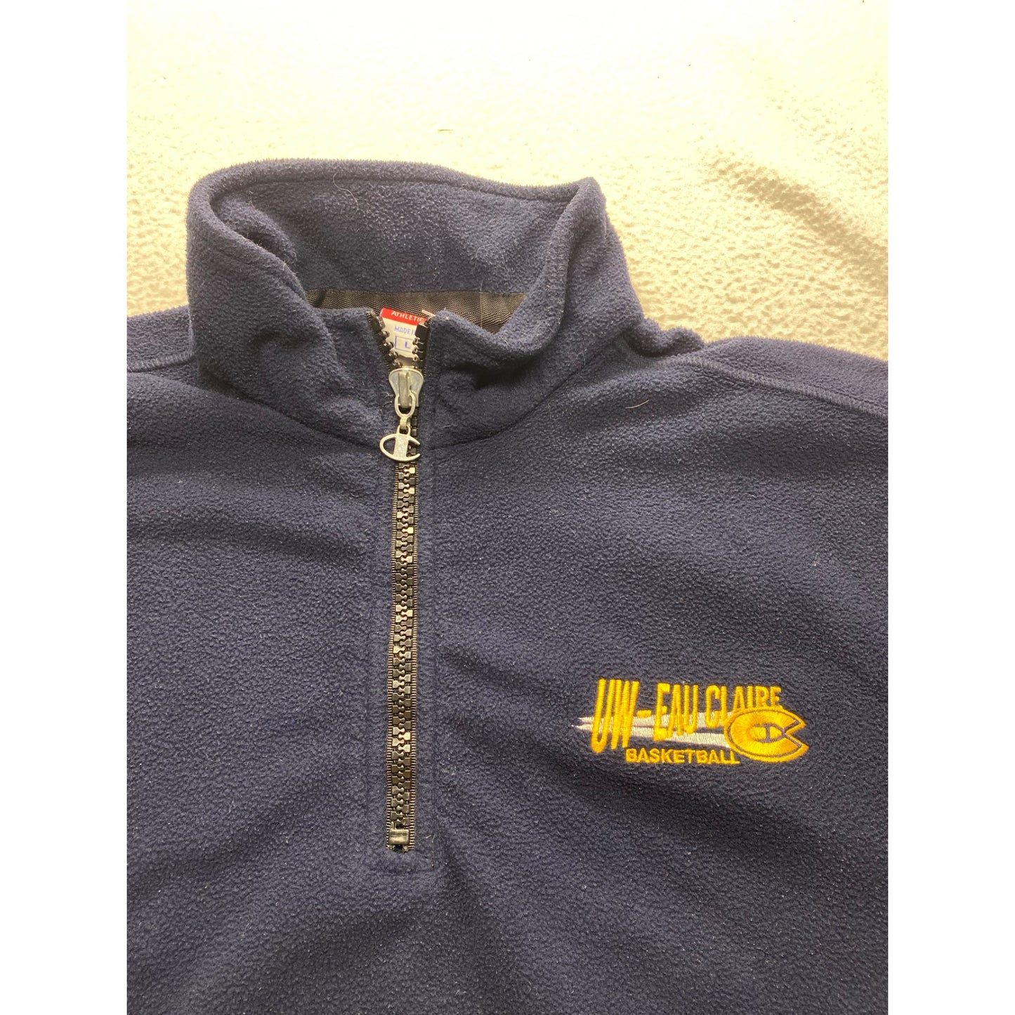 Vintage Champion UW-Eau Claire Basketball Navy Blue 1/4 Zip Pullover #7325