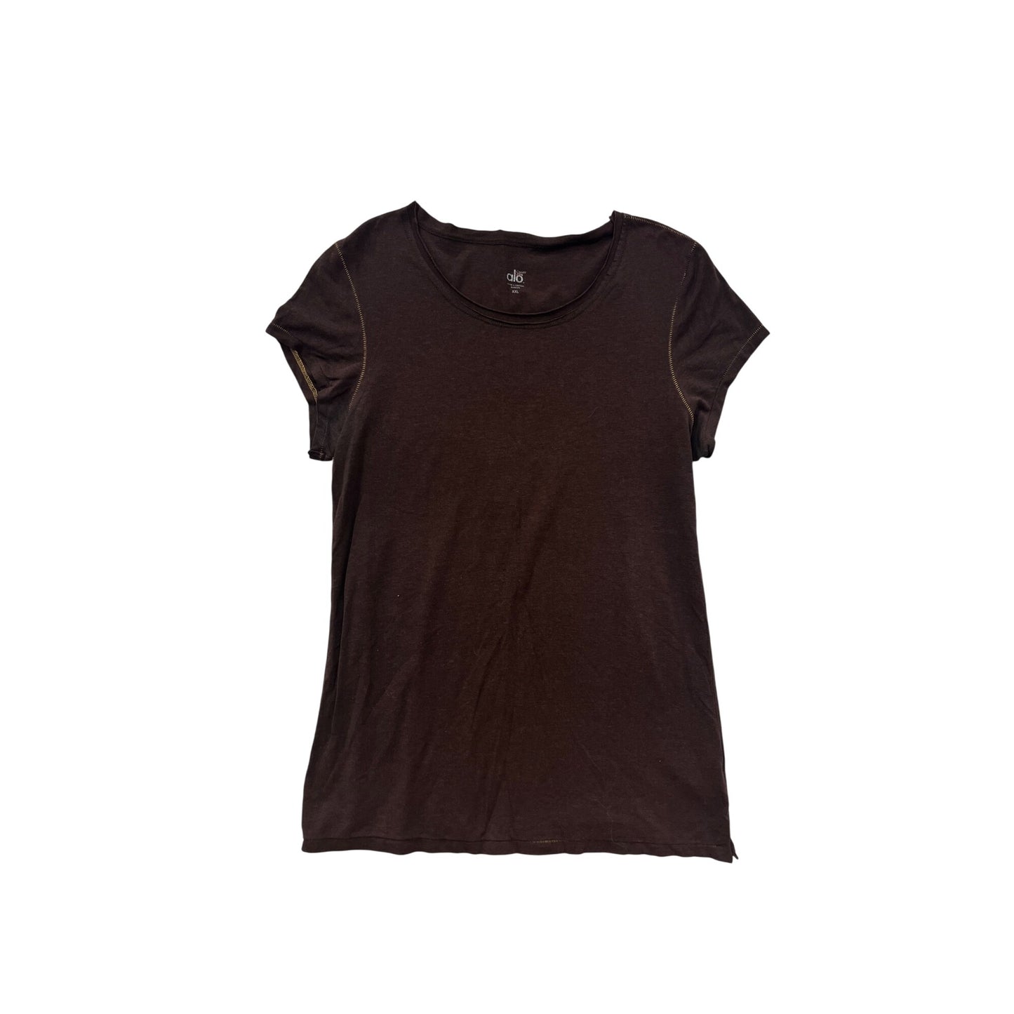 Alo XXL Brown Short Sleeve Bamboo Cotton Blend T-Shirt #8714