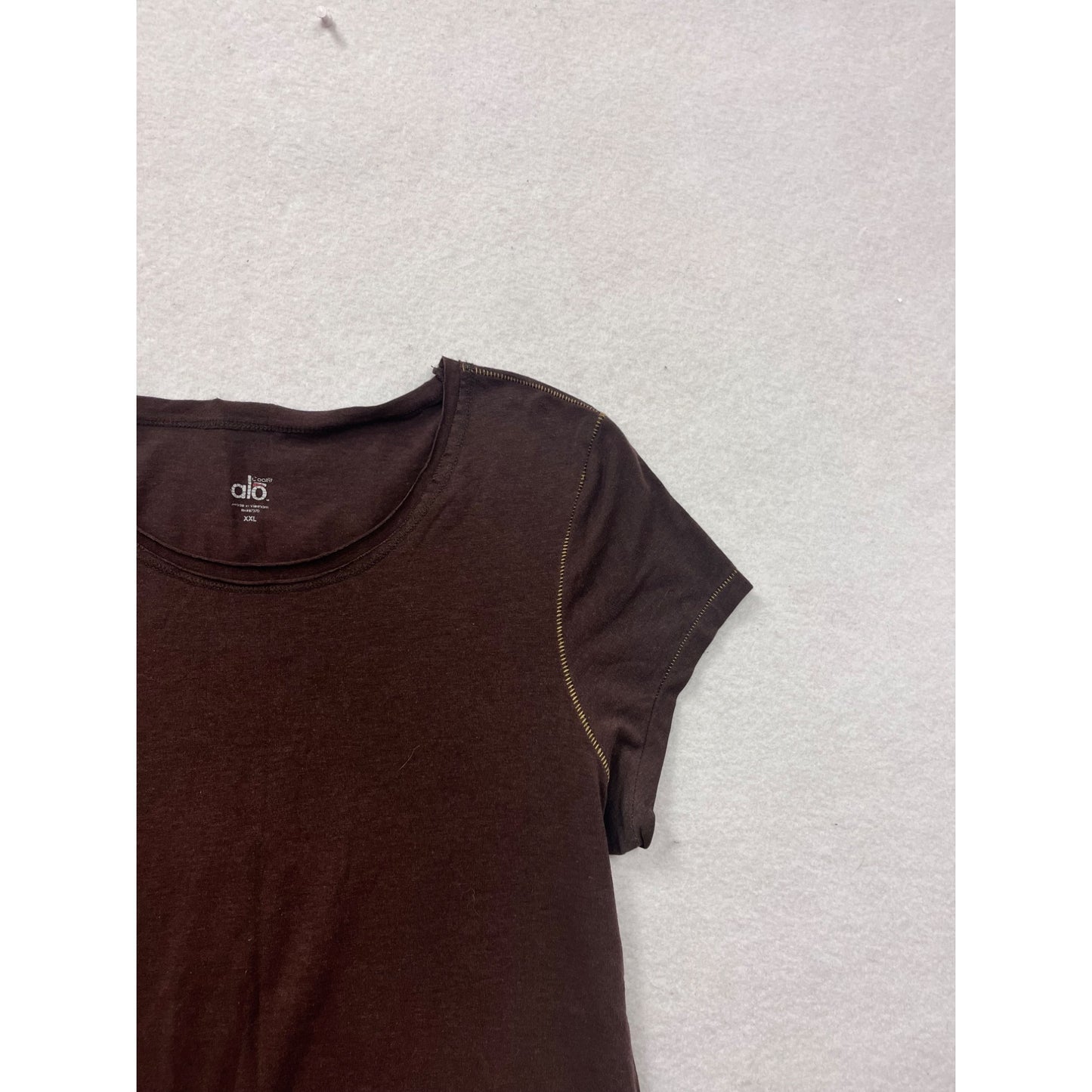 Alo XXL Brown Short Sleeve Bamboo Cotton Blend T-Shirt #8714