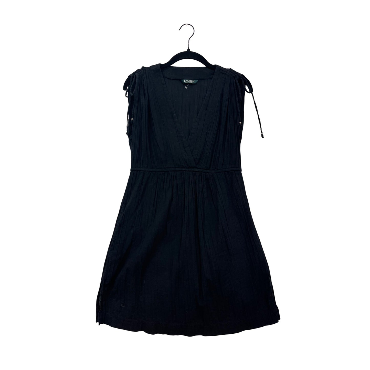 Lauren Ralph Lauren Black Sleeveless V-Neck Dress Size M #339A