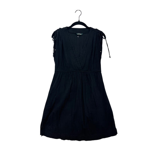 Lauren Ralph Lauren Black Sleeveless V-Neck Dress Size M #339A