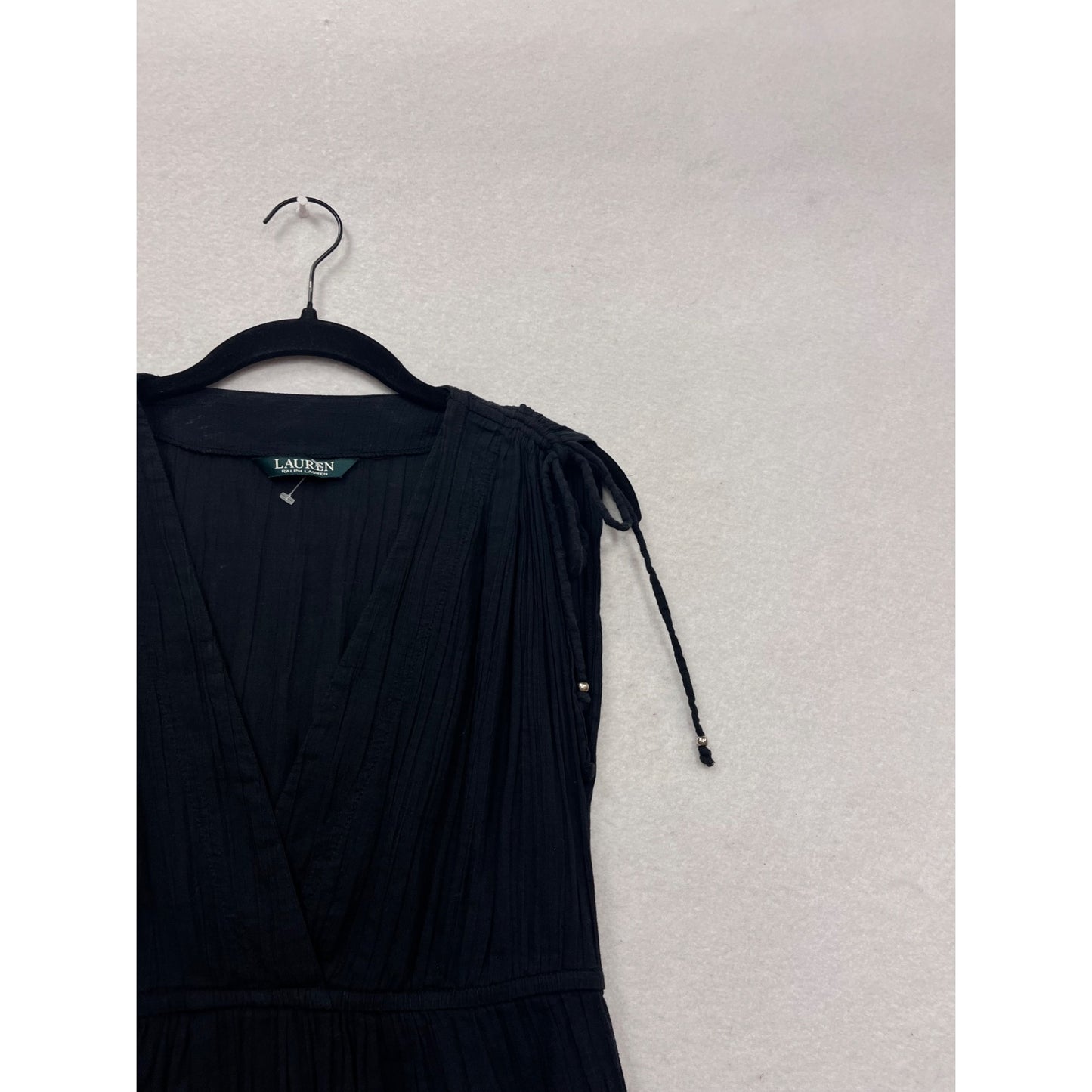 Lauren Ralph Lauren Black Sleeveless V-Neck Dress Size M #339A