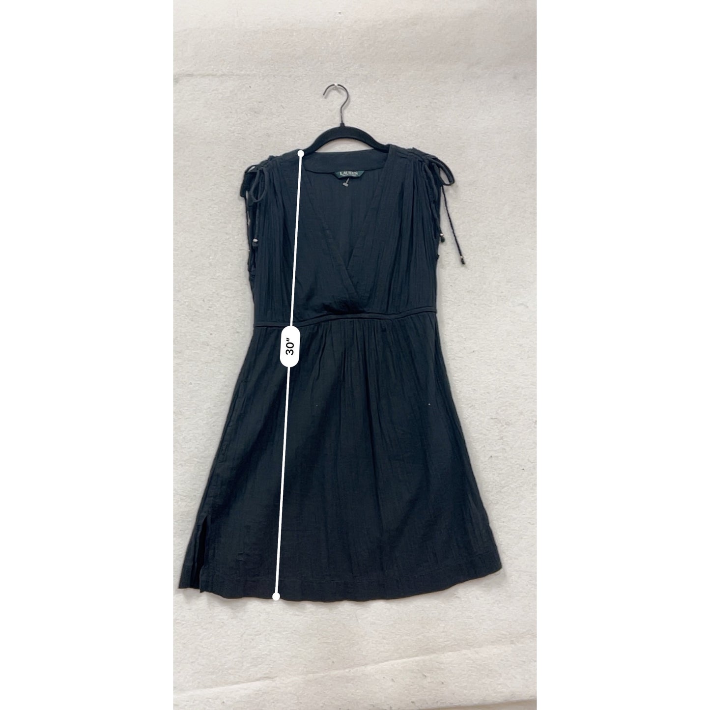 Lauren Ralph Lauren Black Sleeveless V-Neck Dress Size M #339A