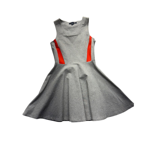 French Connection Gray & Red Fit & Flare Sleeveless Dress #7700