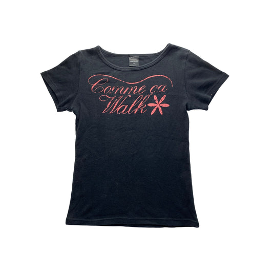 Comme Ca Walk Womens Black Graphic T-Shirt #5746