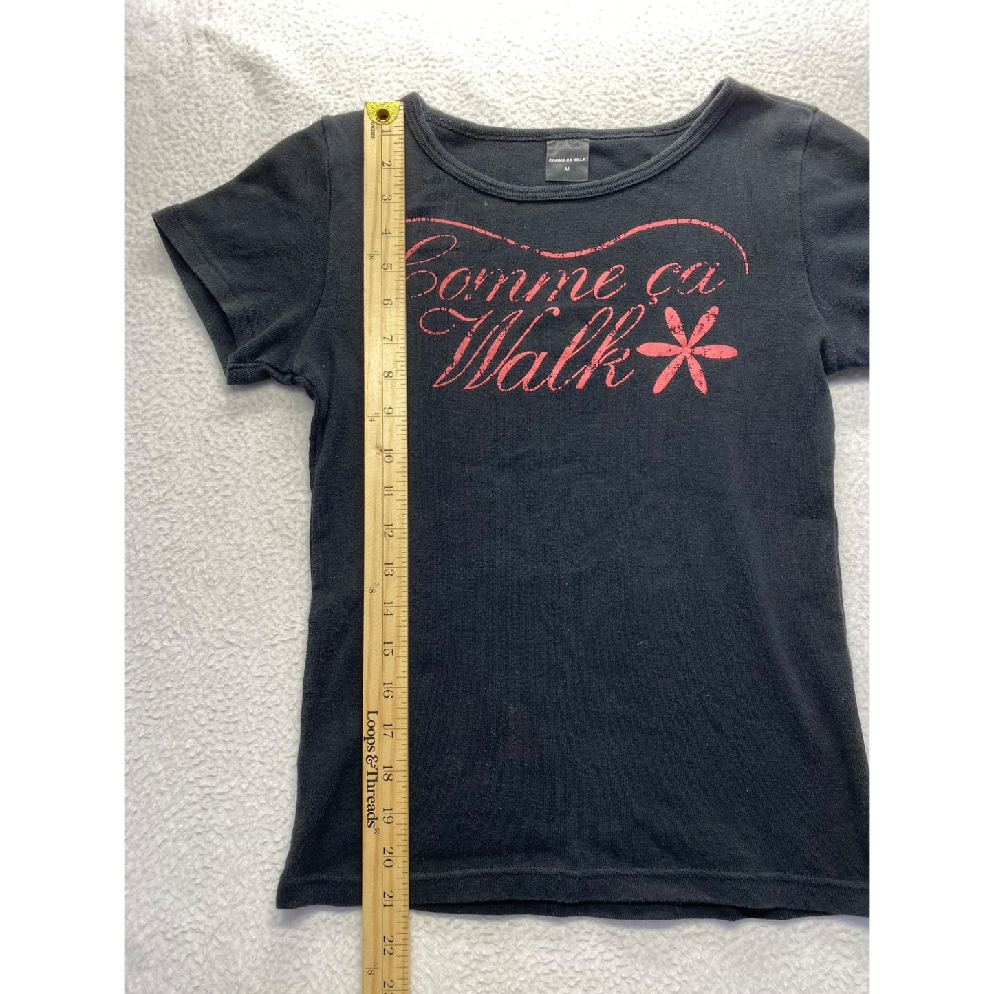 Comme Ca Walk Womens Black Graphic T-Shirt #5746
