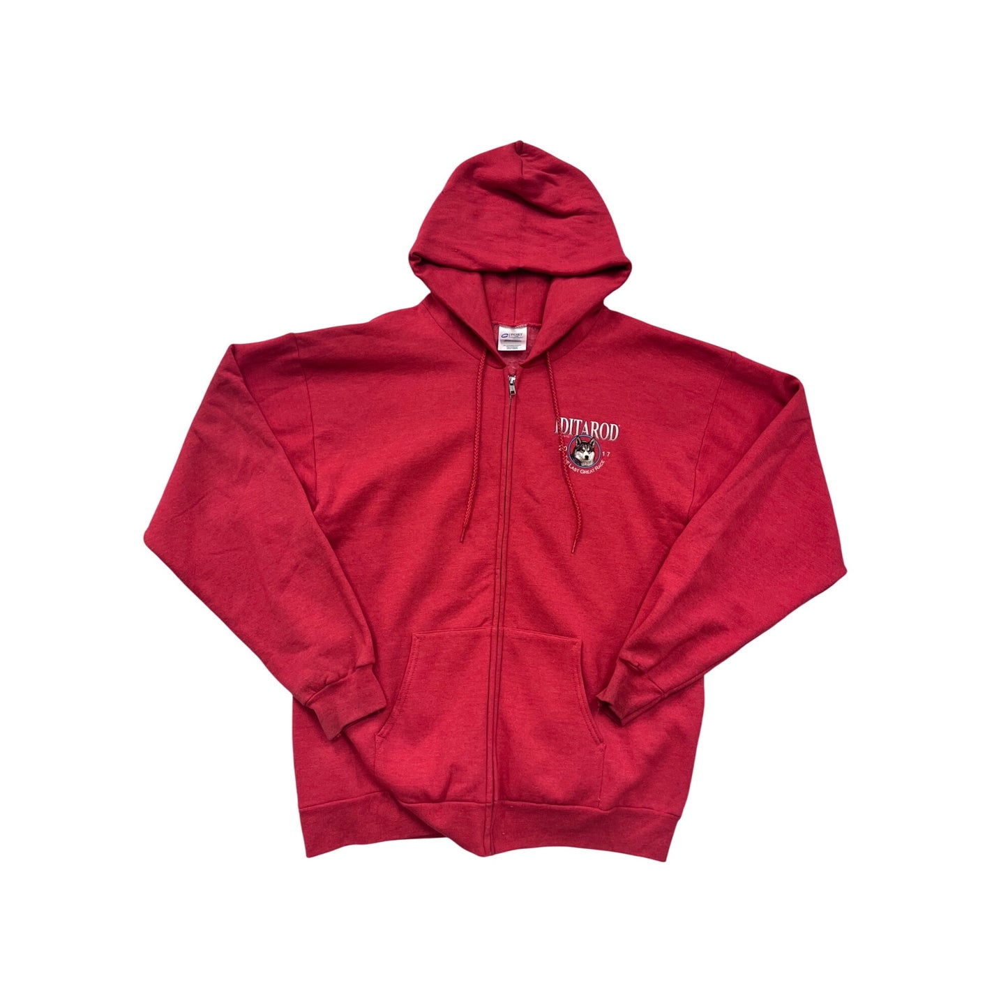 Iditarod 2017 Red Zip-Up Hoodie Medium #8726