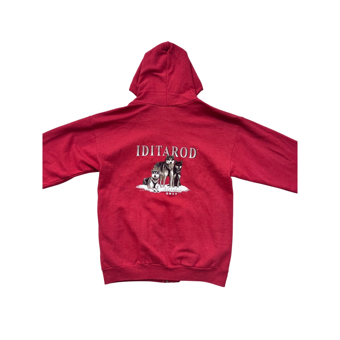 Iditarod 2017 Red Zip-Up Hoodie Medium #8726