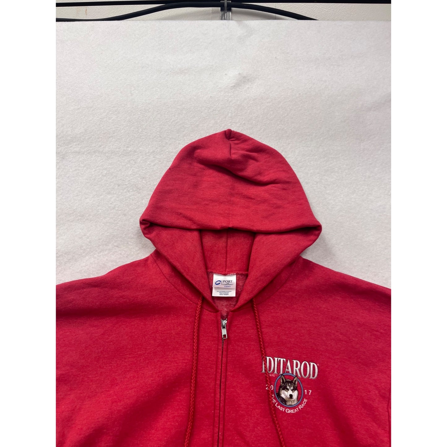 Iditarod 2017 Red Zip-Up Hoodie Medium #8726
