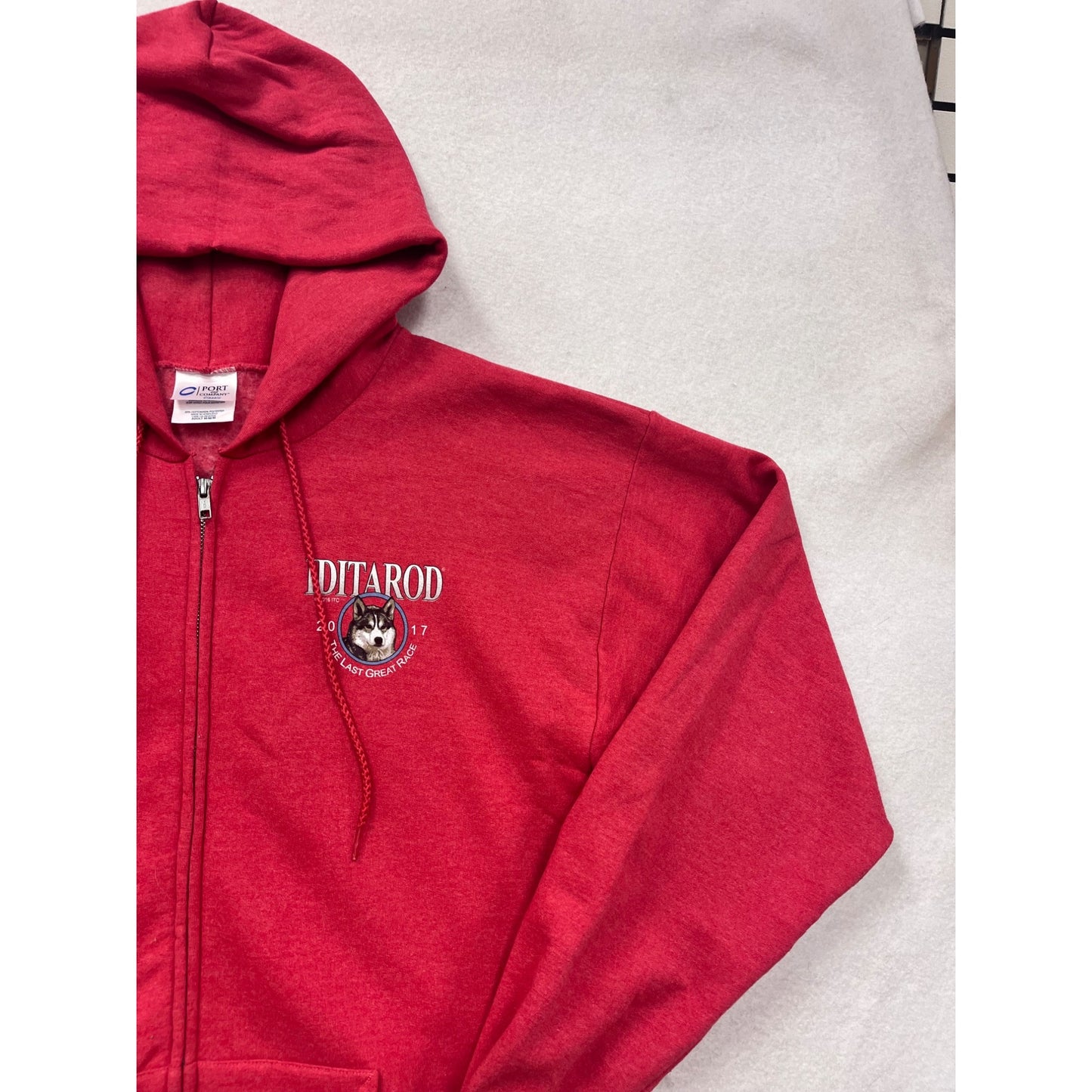 Iditarod 2017 Red Zip-Up Hoodie Medium #8726