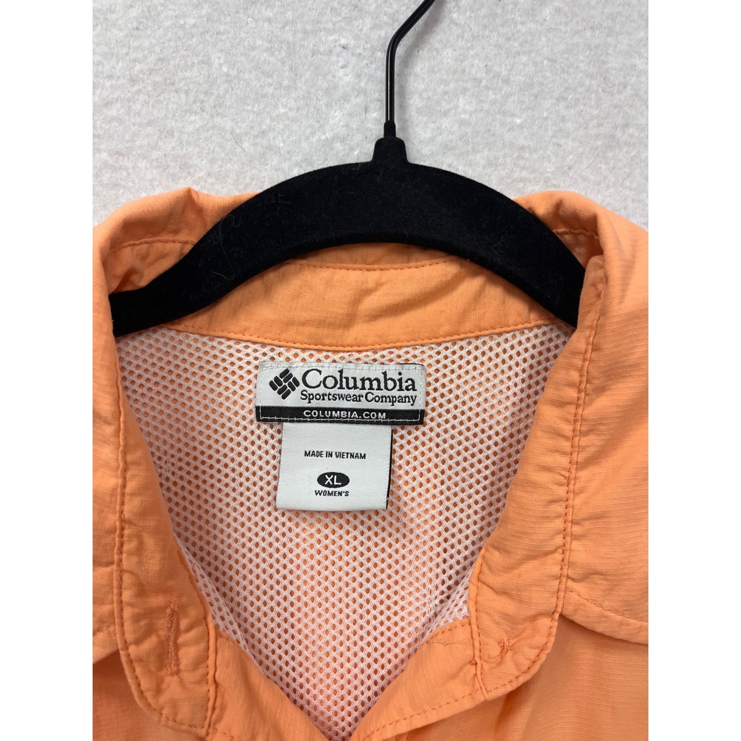Columbia XL Orange Long Sleeve Vented Fishing Shirt #163A